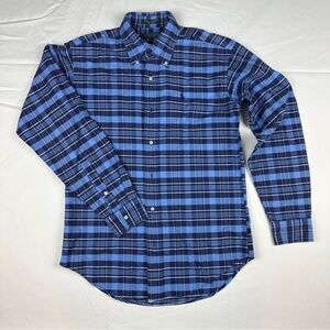 Vintage 90s Polo Ralph Lauren Woman’s Plaid Button Down Shirt Blue Pony Large